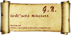 Gröschl Nikolett névjegykártya